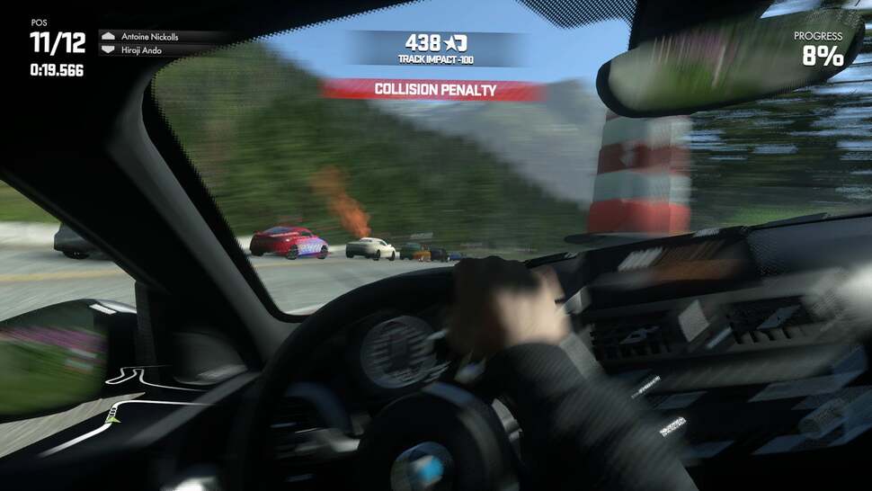 Camera and object blur is used extensively in DriveClub. The effect is of high precision and uses plenty of samples in order to appear smooth with minimal artefacting. The mild sparkling in this shot isn't noticeable during gameplay