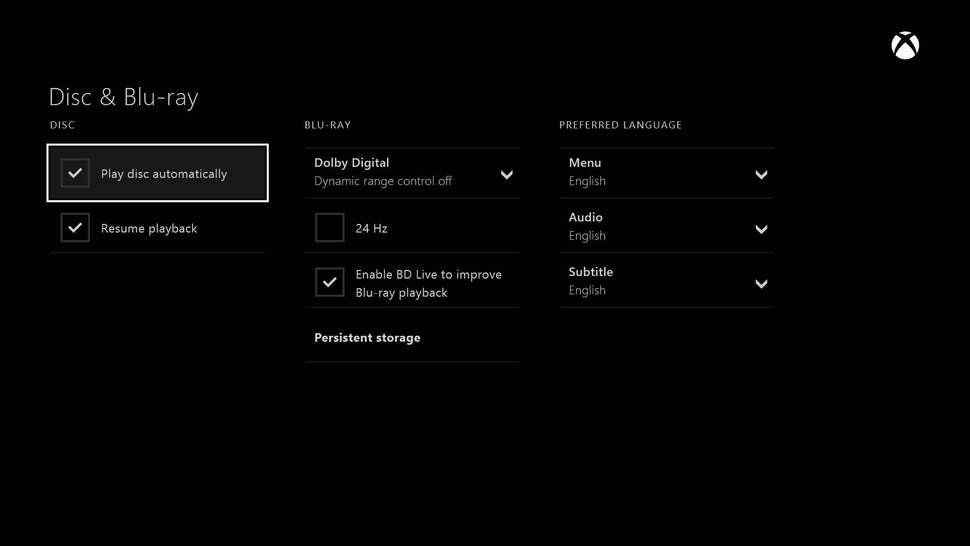 Disc and Blu-ray gets its own settings screen - and yes, there's native 24Hz playback for a judder-free experience