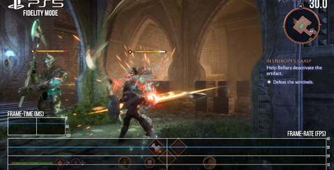 30fps fidelity and 60fps performance modes are present on both PS5 and Xbox Series X. The 30fps is essentially a lock, with only slight drops in the 60fps mode, where Xbox has more noticeable screen-tearing.