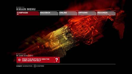 Extensive testing was done to retool WipEout HD's 2D interface (shown) into something that worked in 3D.