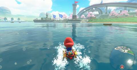 Water rendering is much improved over Mario Kart 8 and looks fantastic in the new game - bring back Wave Race!