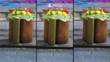 Texture quality is generally better on PC on max settings and VRAM requirement is minimal - but something's off with texture management in general on both console and PC. The appearance of low resolution assets this bad just doesn't make sense.