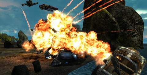 The explosions in Reach are definitely very impressive. Judicious use of Theater mode allows us to get dangerously close to the biggest bangs.