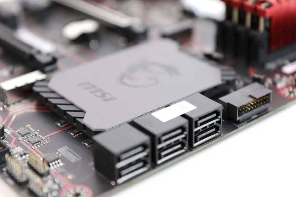 Top-tier storage interfaces are removed on the M3, but you get all the SATA-3 ports you'll need plus an internal USB 3.0 header there on the right