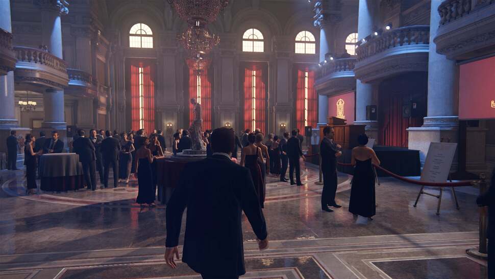 This interior location makes great use of both the screen-space reflections and the crowd system. Finally, a scene that matches and exceeds the infamous Watch Dogs reveal trailer