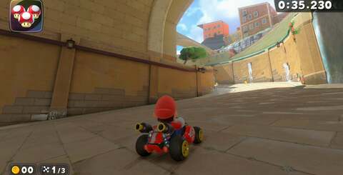 Mario Kart World uses pre-calculated lighting, but the effect is improved significantly over Mario Kart 8, with an effective representation of light bounce.
