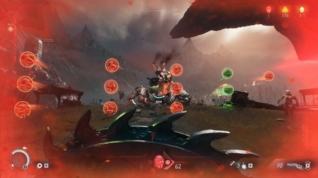 One complaint, and one compliment. Left, it would be nice to have the option to tone down the brightly coloured projectiles and/or the full-screen red overlay at low health. Right, you do have interesting options to adjust the game speed, projectile speed, player/demon damage and enemy aggression to suit your preferences.