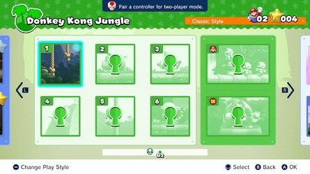 It's clear that Nintendo poured a lot of attention into nailing the interface and overall feel of the game, and weren't afraid to make visual changes when warranted - as in this jungle scene.