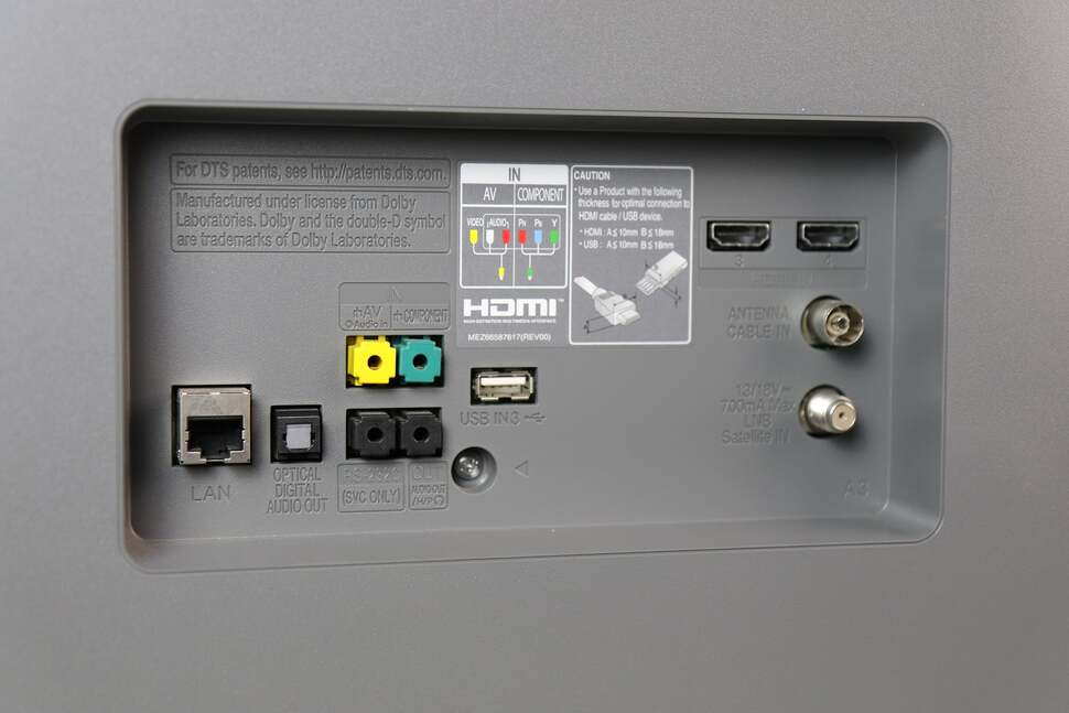 All the usual connections are present on the B6, including several HDMI, USB, and legacy inputs, along with an optical output and LAN port for wired internet connections