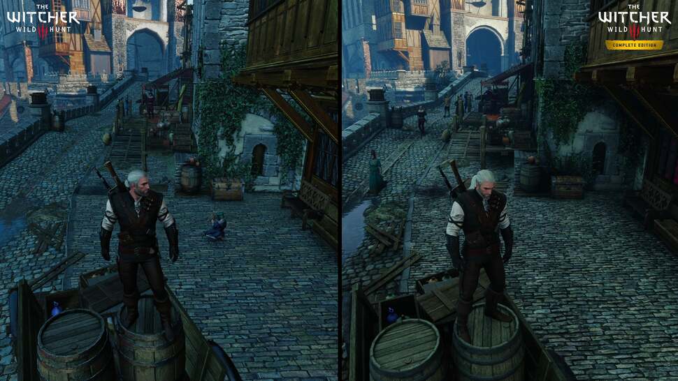 Cubemapped-based lighting made The Witcher 3 look quite monotone and 'bluey' in its original incarnation. RTXGI and ambient occlusion add much needed, more realistic lighting