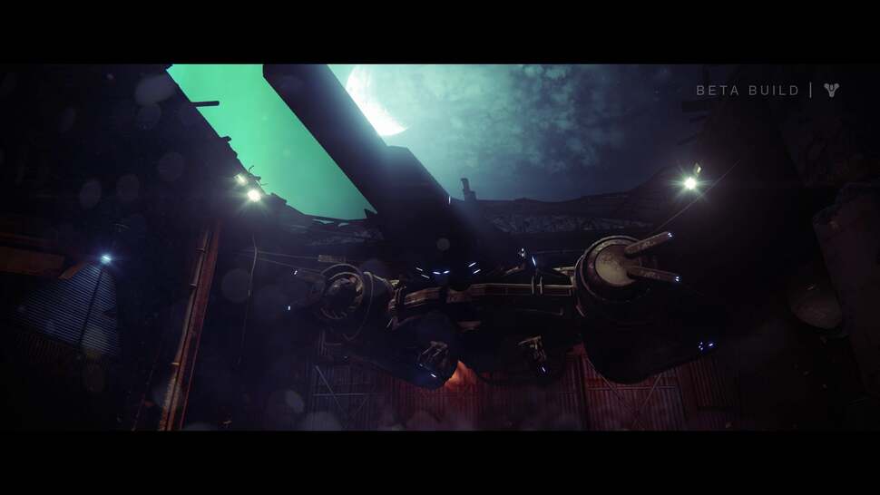 Lighting is especially stand-out around interiors, where spotlights are backed by lens flare and halos. Crepuscular rays are seen behind the shuttle here as well, creating a trail of light