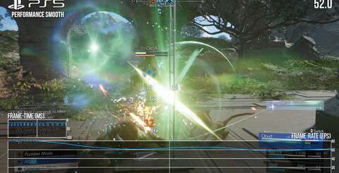 Frame-rate isn't locked to 60fps in the standard PS5's performance mode. On top of the vast image quality upgrade, the Pro improves performance too. Across the entire seven minute clip we have, we only saw single frame drops close to camera cuts in cutscenes.