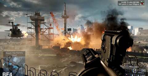 1080p shots comparing Battlefield 3 (right) and Battlefield 4 (left). Facial animation is much improved in Battlefield 4, with improvements to its tessellation tech and skin shaders making up the difference. In the bottom two shots, we see more options to destroy the surrounding environment in DICE's latest campaign, rather than allowing it at only select moments.