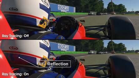 RT now runs during gameplay on PS5 Pro, with cars exhibiting self-reflections, world reflections, lights and other cars, replacing the cubemaps used during gameplay on the base PS5. For example, here you can see the taillights of this Supra reflected on the rear bumper, or the reflection of the car on the back of the driver's helmet.