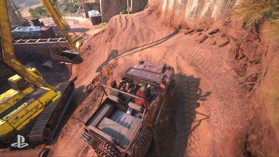 It's not certain if parallax occlusion mapping is used, but this path relies on multiple shader passes that convincingly simulates tracks left behind the jeep