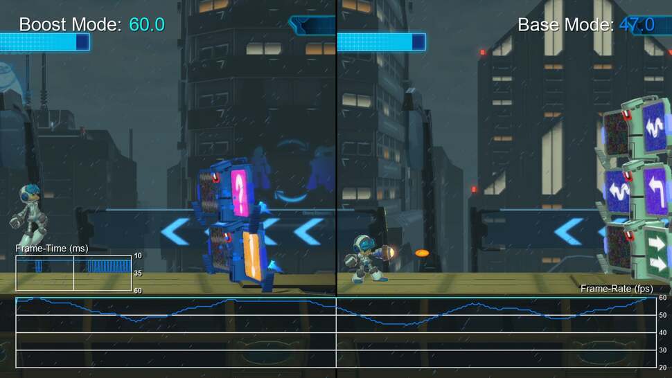 Boost mode does a great job in addressing Mighty No 9's disappointing performance under Unreal Engine 3