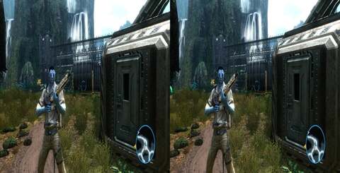 A 2D shot of Avatar (top left) followed by several 3D modes supported by the game. The one thing they all have in common is that they effectively half resolution up against the HDMI 1.4 solution.