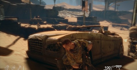 Spec Ops' artwork appears to have been created with a console 720p presentation in mind, and the lower resolution art doesn't look so great at higher resolutions. However, at least the upscaling artifacts seen in the console versions can be eliminated.