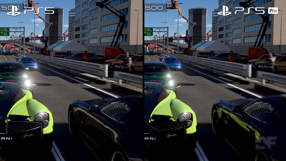 GT7 on PS5 Pro features a number of modes, including the new RT mode shown here that includes self-reflections and reflections of other cars in gameplay.