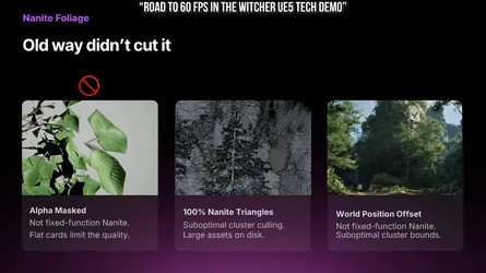 Nanite foliage is one of the core technologies for The Witcher 4, replacing the card-based system used for multiple console generations.