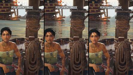 Reflections are problematic as they are screen-space in nature and of a very low resolution (left). On the comparison shot on the right, you can see that the resolution of them on Series S is so low, they barely register at all.