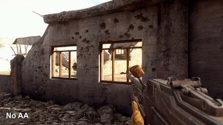 The anti-aliasing didn't appear to do much on our GTX480 i7 system and while the the option to switch to other resolutions like 1080p is undoubtedly welcome, textures don't scale up that well.