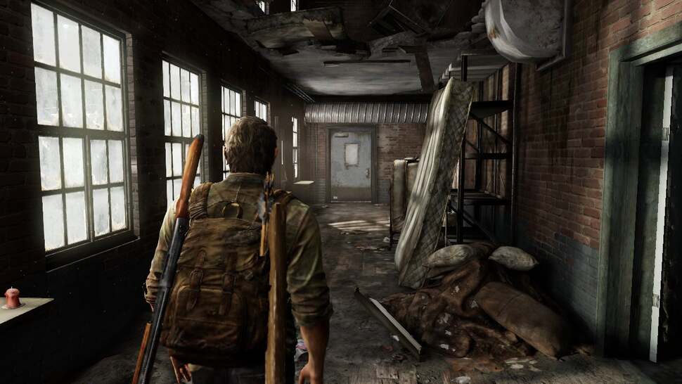 Naughty Dog's use of lighting is impressive. A global illumination solution consisting of real-time and pre-baked elements carefully light and shade the environment and the characters