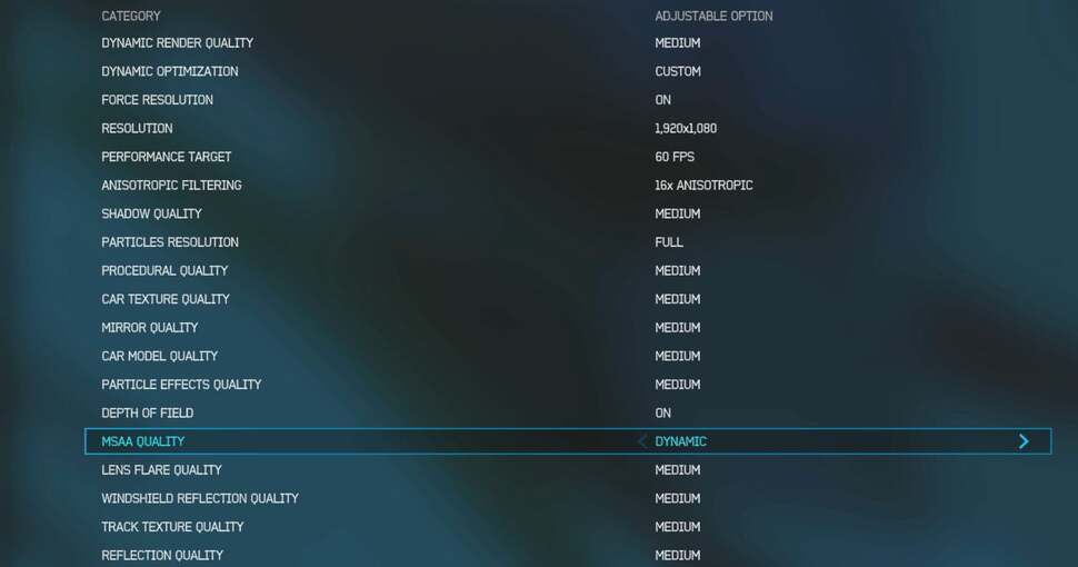 A full run-down of the settings available for PC tweaking. The dynamic setting is an excellent option for stabilising performance - indeed, it may well be a game-changer for PC gaming in general.