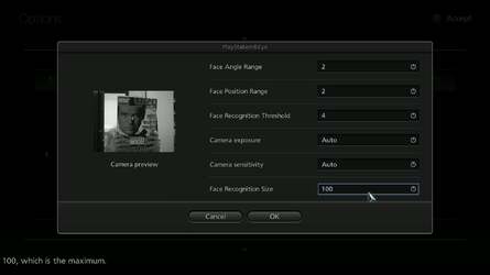 Head-tracking allows you to look around the cabin, albeit in a laggy, rather limited fashion. The options screen lets you see the tech in action. We thought it might be fun to try controlling the game using a photograph of Pierce Brosnan adorning an archive copy of PlayStation World. It worked! Click on the pic and you'll see the small plus symbol locked onto Bond's face, indicating a lock.