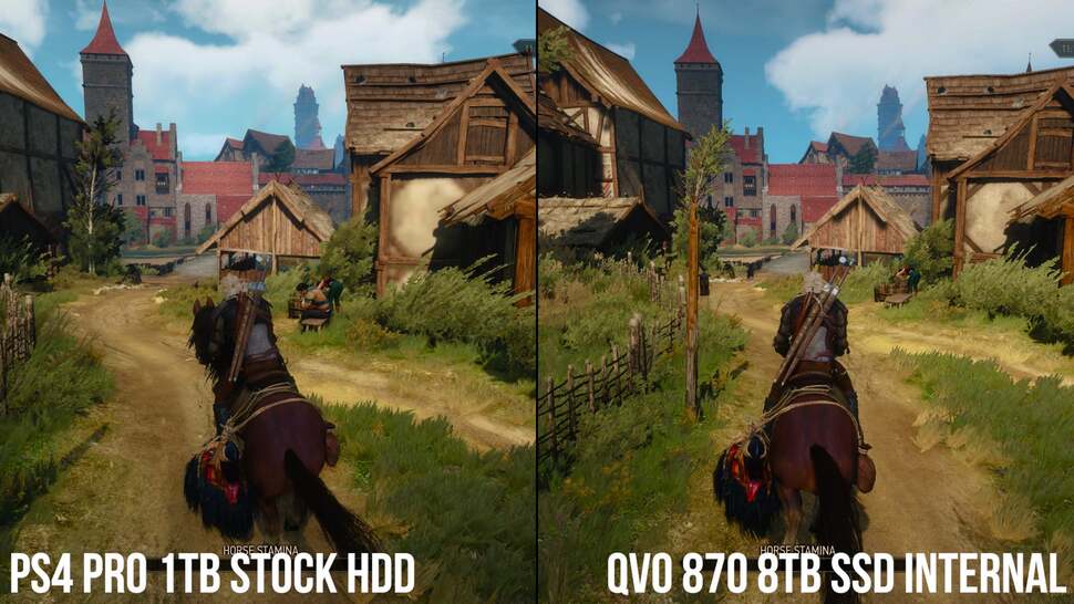 Texture pop-in is significantly improved running The Witcher 3 on SSD