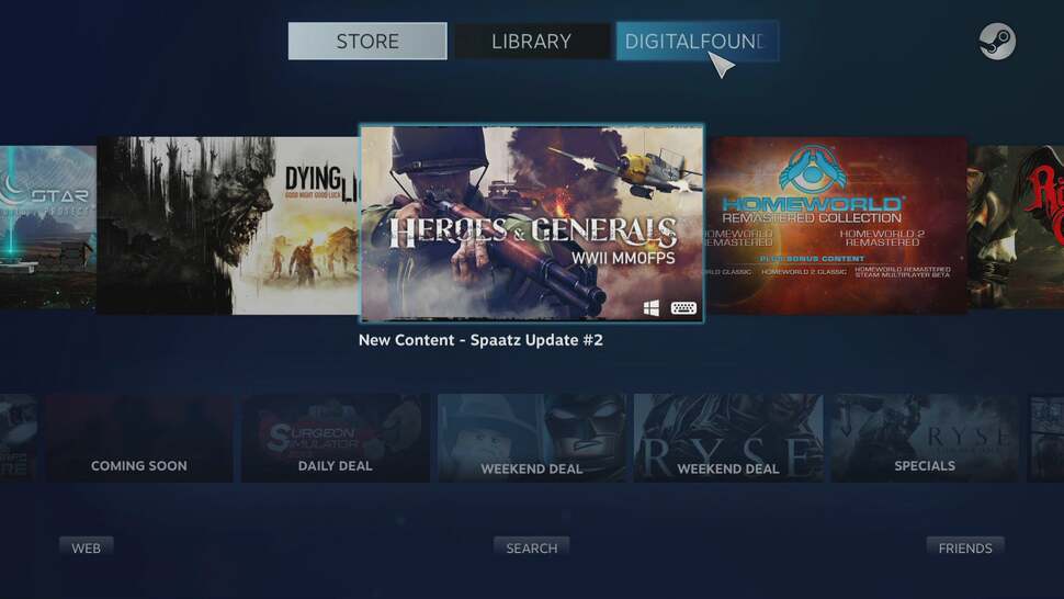 Steam's Big Picture mode is a really impressive console-style front-end, and it's effectively the same whether you're running on Windows, Linus or OSX. However, the same can't be said for the software library where Windows' dominance is enormous.
