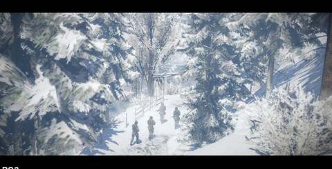 A 'screen door' texture dithering effect on some environment elements on the snowy levels does look quite unattractive on Xbox 360. Curiously the effect is completely absent on PS3.