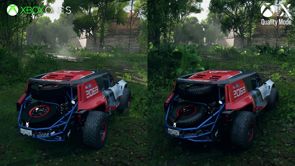 Much is lost comparing the Series X Forza Horizon 5 experience to base Xbox One - but the fundamentals are there and look good, bearing in mind the base Xbox One's vintage