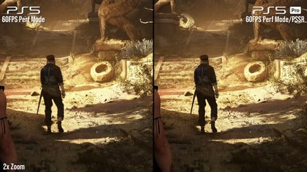 Here's how the game compares on PS5 and PS5 Pro, with PSSR being used to good effect on the Professional. Click to enlarge.