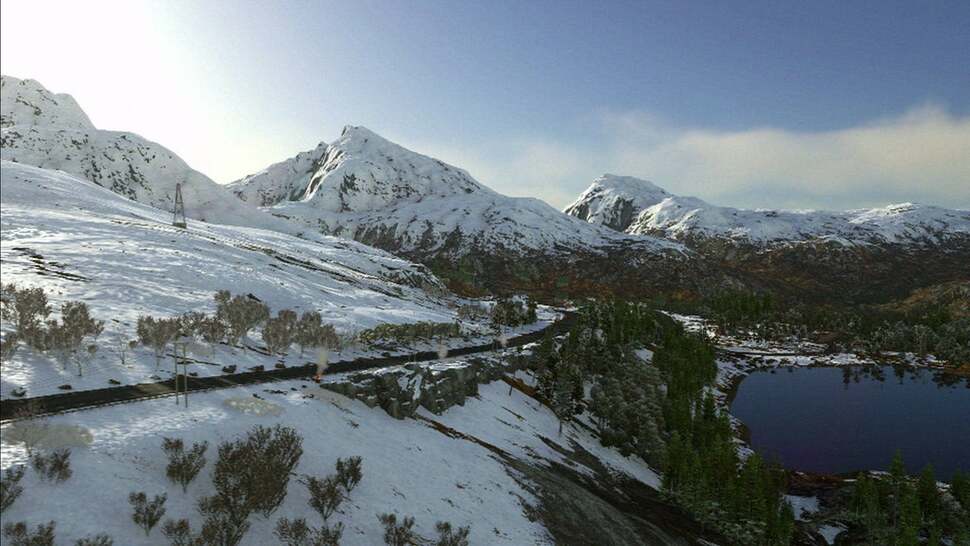 The fjords of Norway show off the incredible draw distance to Evolution's tracks. Thankfully, the pop-in seen in its pre-alpha state is no longer an issue.