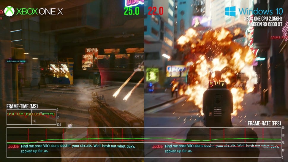 Intense combat in the city is a dog's dinner on both systems