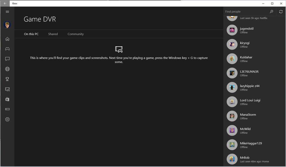 The app also includes its own Game DVR feature. This feature can take screenshots and record footage in the background, and allows you to save the last 30 seconds of gameplay, and share your media with the community