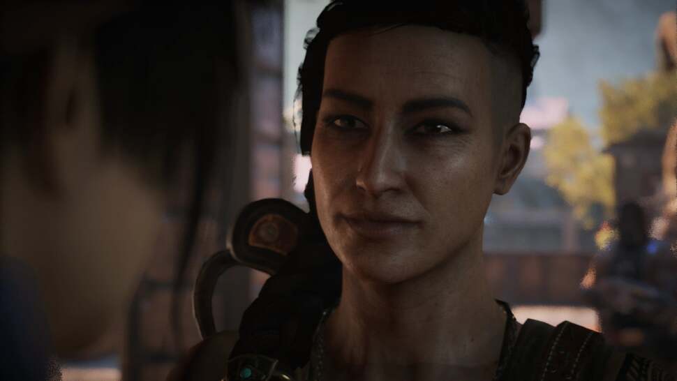 Real-time cutscenes make extensive use of depth of field which looks great in motion but can show noticeable dithering artefacts in still shots