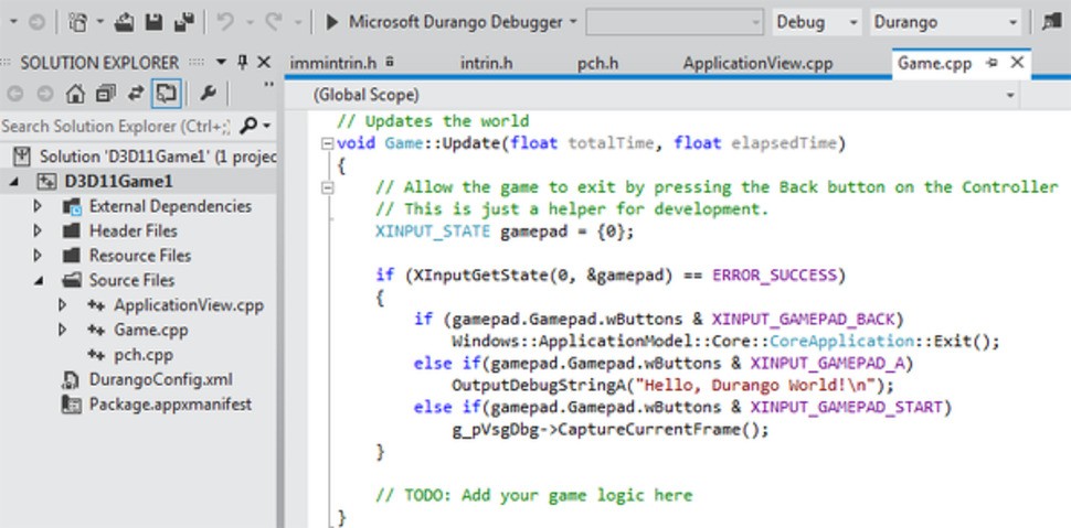 Arch Durango leaker SuperDAE has already revealed next-gen Xbox devkit pictures plus this screenshot of the Visual Studio development environment...