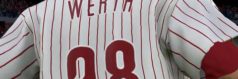 MLB &lsquo;08 (left) vs MLB &lsquo;09 (right). The overall look is similar, but close-up details reveal that the new version has an edge in terms of detail especially evident on the helmet shots. Click on the thumbnails for full 720p resolution.