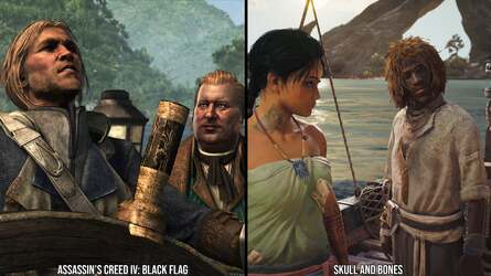 Built off 2013's Assassin's Creed 4: Black Flag, enhancements to the Anvil Next engine since shine through - like physically-based materials for example. However, AC4 character animation, texture quality consistency and reflection quality are arguably superior to today's Skull and Bones.