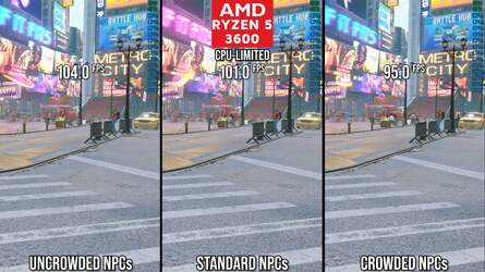 There's not much scalability in Street Fighter 6 on the GPU side, but there are big gains in world tour and battle hub modes when it cames to scaling NPCs and other players.