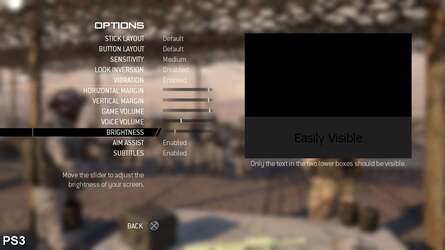 Our preferred settings. Note the enormous difference required in brightness between the two games to produce a decent like-for-like image.