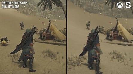 Here are a few shots comparing the Switch 2 version in quality mode versus Series S in its solitary mode. Click to enlarge. 