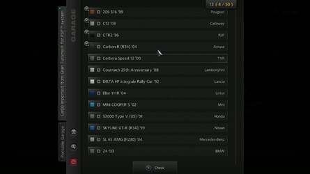 The ability to sync vehicles with the PSP version of Gran Turismo is a cute, if rather limited feature but was certainly useful for us in getting a look at the exact standard car models we wanted to see without having to wait for them to pop up in GT Mode's used car dealership.