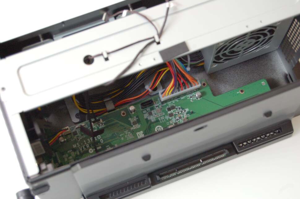 And the surfeit of bandwidth means that additional USB 3.0 ports and gigabit LAN are provided. Plus there's a SATA port and a mounting bracket for a 3.5-inch hard drive