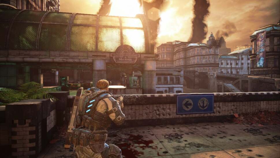 The current Unreal Engine 3 tool-set allow for a broader range of opaque materials, as seen in this shot with convincing glass-work arching over the building