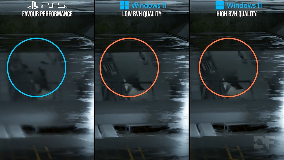 Some PS5 settings don't have PC equivalents, including the BVH quality option which appears lower than the low setting on PC.