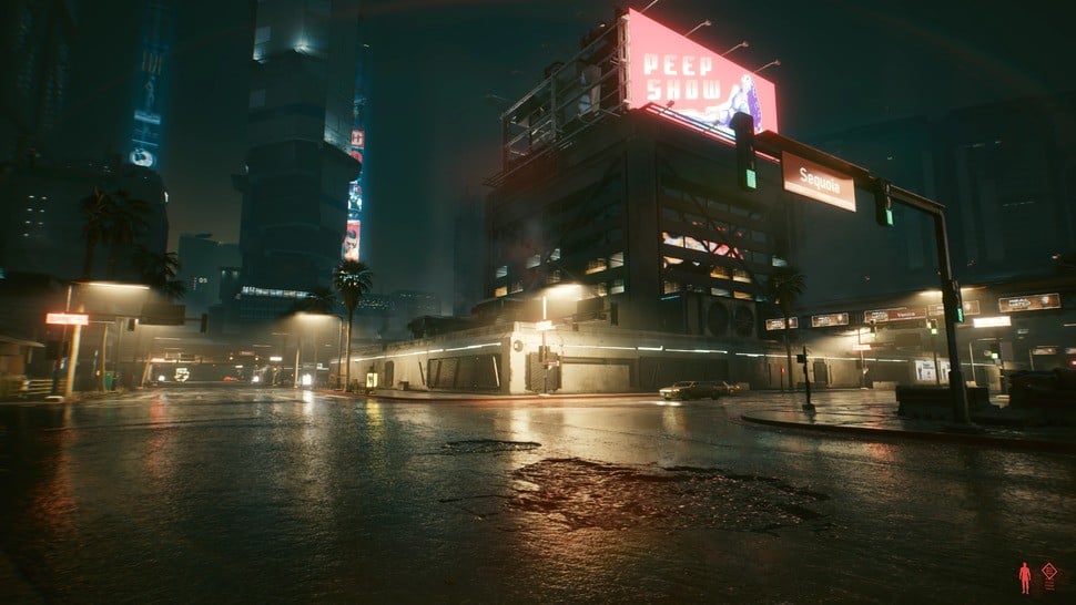 Worlds apart from consoles, Cyberpunk 2077 reaches its zenith on high-end PC hardware. Rendered here with full ray tracing features on RTX 3090