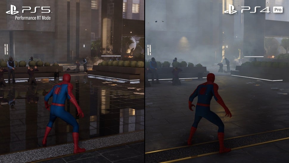 Marvel's Spider-Man - PS5 RT performance mode vs PS4 Pro